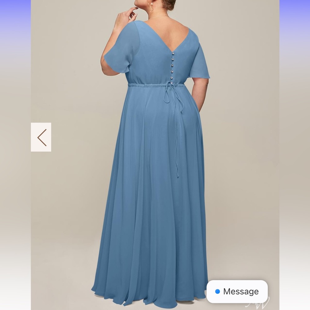 AW dusty blue bridesmaid dress